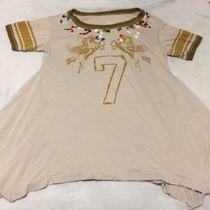 Free People light beige tshirt